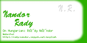 nandor rady business card